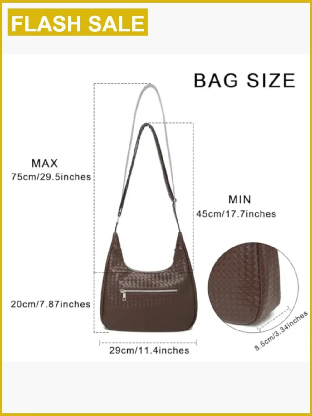 Woven Hobo Bag Crossbody Shoulder Tote Purse Vegan Leather Faux Leather Handbag